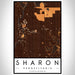 Sharon Pennsylvania Map Print Portrait Orientation in Ember Style With Shaded Background