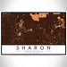 Sharon Pennsylvania Map Print Landscape Orientation in Ember Style With Shaded Background