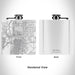 Rendered View of Sharon Pennsylvania Map Engraving on 6oz Stainless Steel Flask in White