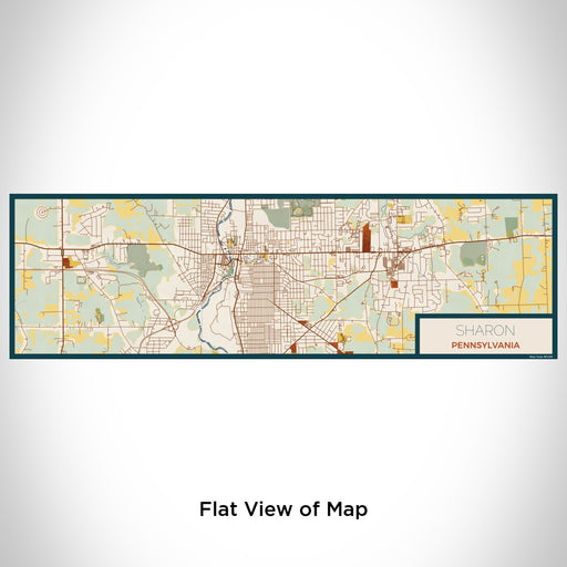 Flat View of Map Custom Sharon Pennsylvania Map Enamel Mug in Woodblock