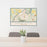 24x36 Sharpsville Pennsylvania Map Print Lanscape Orientation in Woodblock Style Behind 2 Chairs Table and Potted Plant
