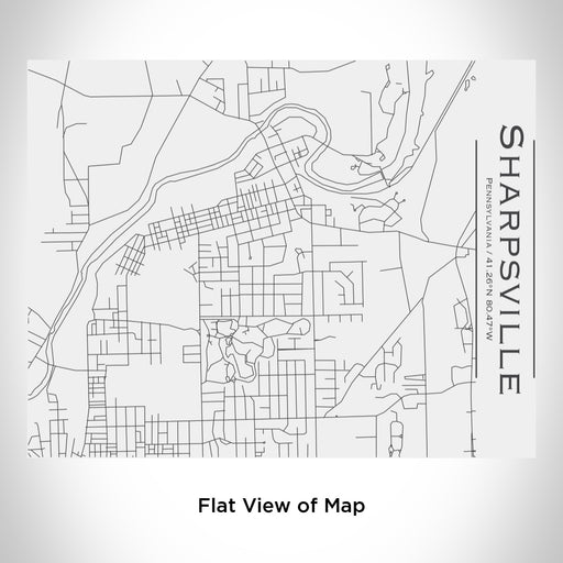 Rendered View of Sharpsville Pennsylvania Map Engraving on 20oz Stainless Steel Insulated Bottle with Bamboo Top in White