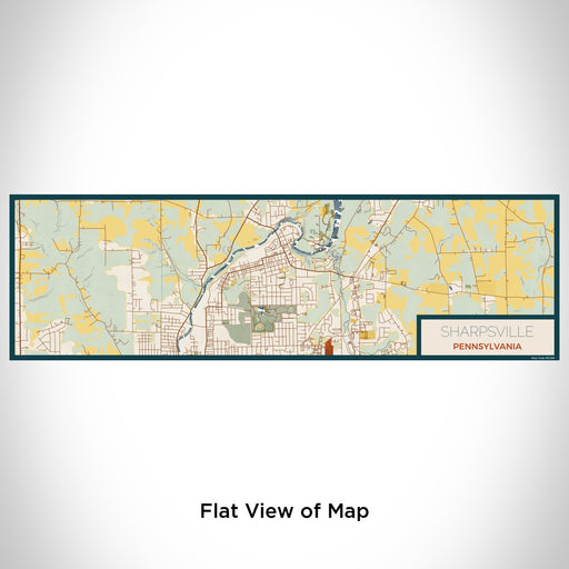 Flat View of Map Custom Sharpsville Pennsylvania Map Enamel Mug in Woodblock