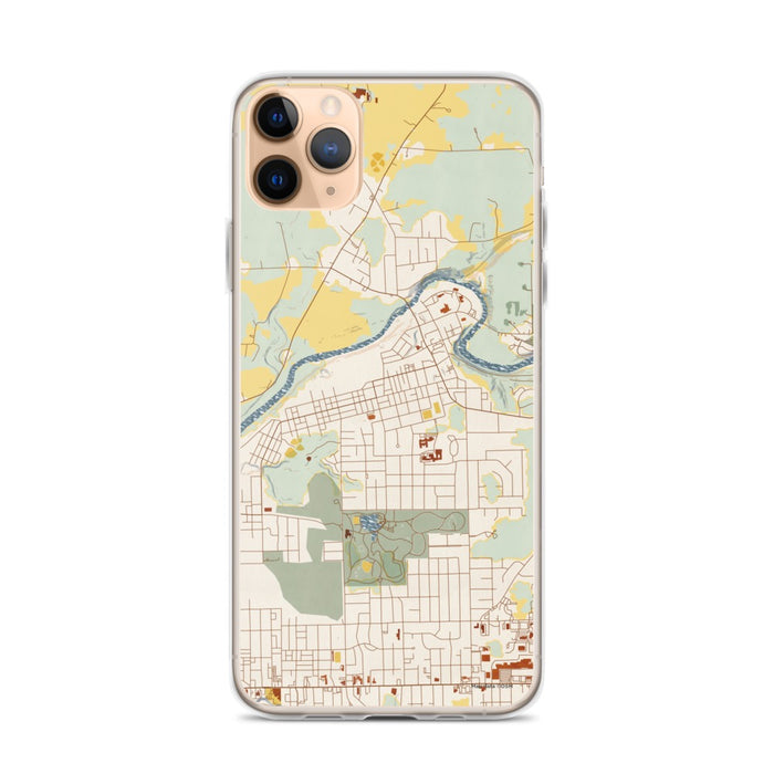 Custom iPhone 11 Pro Max Sharpsville Pennsylvania Map Phone Case in Woodblock