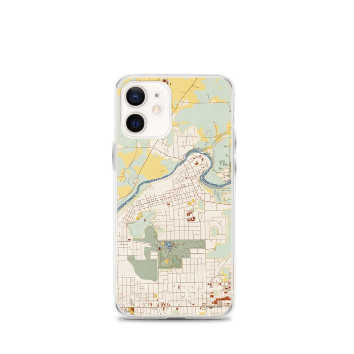 Custom iPhone 12 mini Sharpsville Pennsylvania Map Phone Case in Woodblock