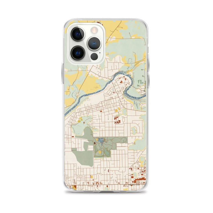 Custom iPhone 12 Pro Max Sharpsville Pennsylvania Map Phone Case in Woodblock