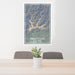 24x36 Shasta Lake California Map Print Portrait Orientation in Afternoon Style Behind 2 Chairs Table and Potted Plant