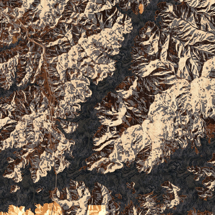 Shasta Lake California Map Print in Ember Style Zoomed In Close Up Showing Details