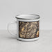 Left View Custom Shasta Lake California Map Enamel Mug in Ember
