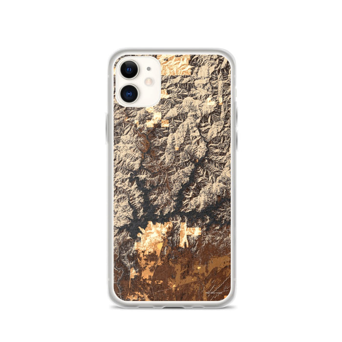 Custom iPhone 11 Shasta Lake California Map Phone Case in Ember
