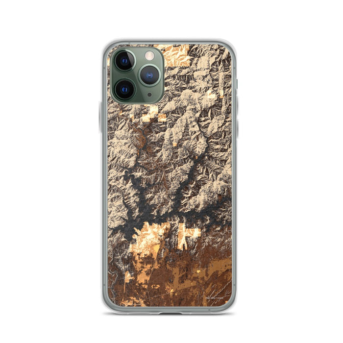 Custom iPhone 11 Pro Shasta Lake California Map Phone Case in Ember