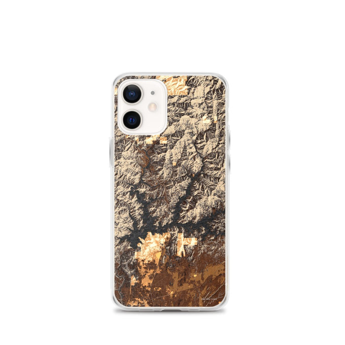 Custom iPhone 12 mini Shasta Lake California Map Phone Case in Ember