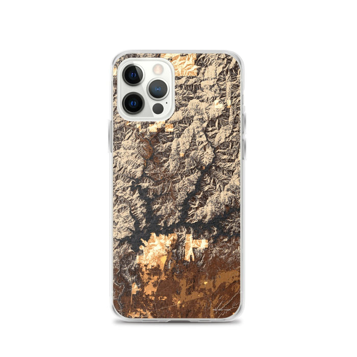 Custom iPhone 12 Pro Shasta Lake California Map Phone Case in Ember