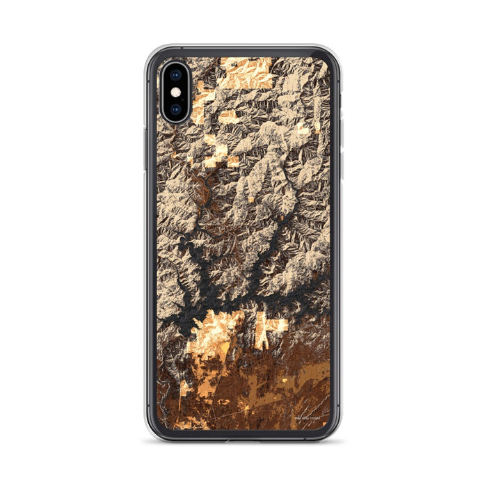 Custom iPhone XS Max Shasta Lake California Map Phone Case in Ember