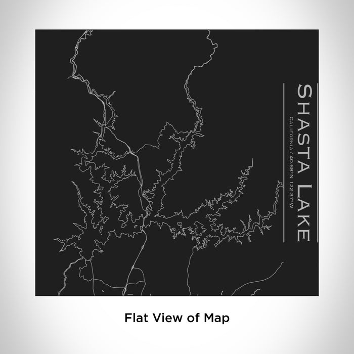 Rendered View of Shasta Lake California Map Engraving on 17oz Stainless Steel Insulated Tumbler in Black