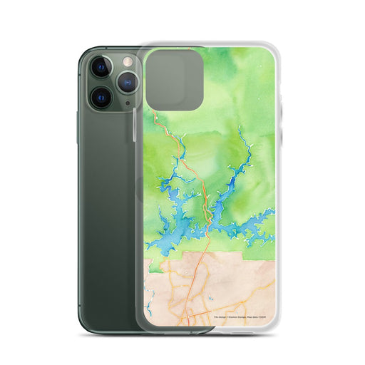 Custom Shasta Lake California Map Phone Case in Watercolor