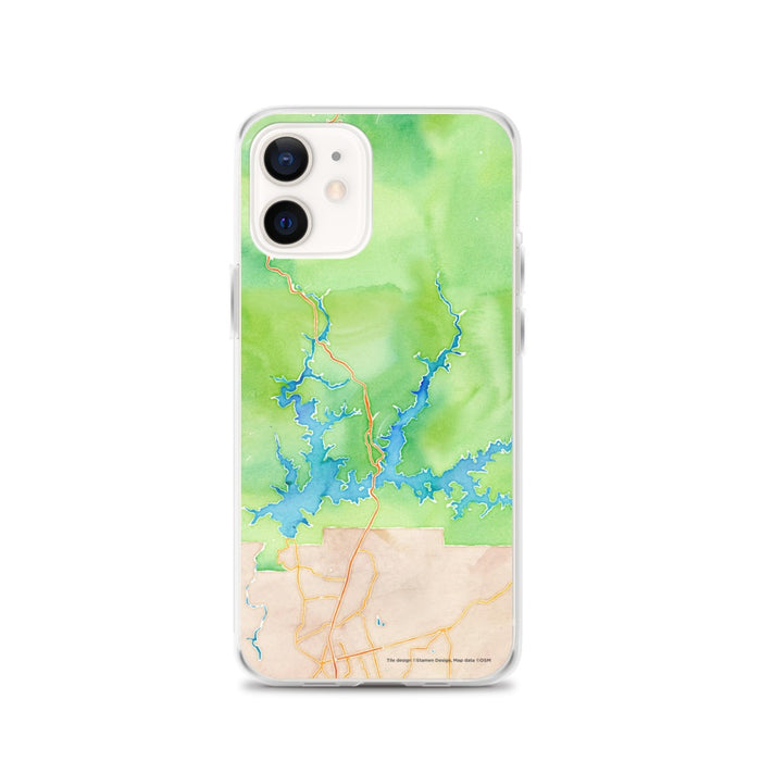 Custom iPhone 12 Shasta Lake California Map Phone Case in Watercolor