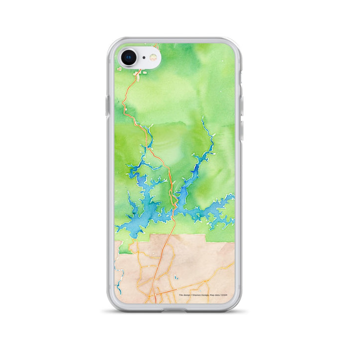 Custom iPhone SE Shasta Lake California Map Phone Case in Watercolor