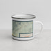 Right View Custom Shasta Lake California Map Enamel Mug in Woodblock