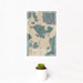 12x18 Shaw Island Washington Map Print Portrait Orientation in Afternoon Style With Small Cactus Plant in White Planter