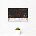 12x18 Shaw Island Washington Map Print Landscape Orientation in Ember Style With Small Cactus Plant in White Planter