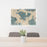 24x36 Shaw Island Washington Map Print Lanscape Orientation in Afternoon Style Behind 2 Chairs Table and Potted Plant