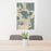 24x36 Shaw Island Washington Map Print Portrait Orientation in Afternoon Style Behind 2 Chairs Table and Potted Plant