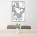 24x36 Shaw Island Washington Map Print Portrait Orientation in Classic Style Behind 2 Chairs Table and Potted Plant