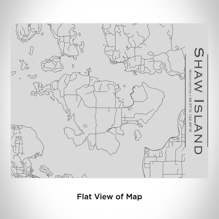 Rendered View of Shaw Island Washington Map Engraving on 20oz Stainless Steel Insulated Bottle with Bamboo Top