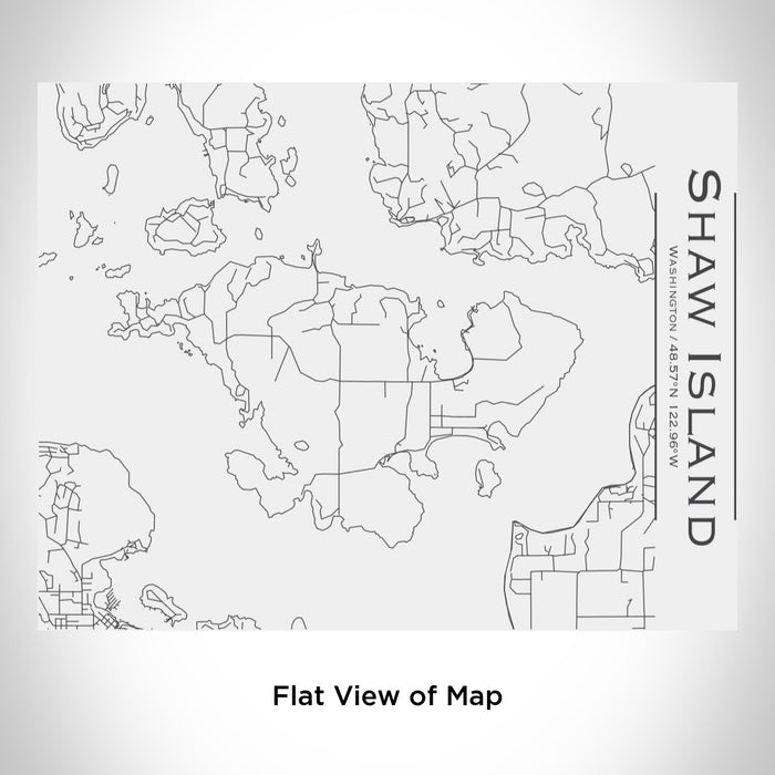 Rendered View of Shaw Island Washington Map Engraving on 20oz Stainless Steel Insulated Bottle with Bamboo Top in White