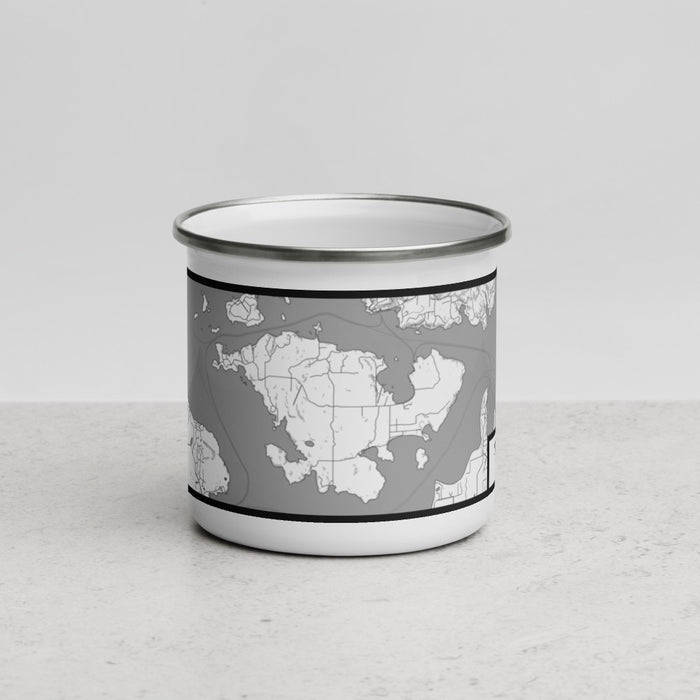 Front View Custom Shaw Island Washington Map Enamel Mug in Classic