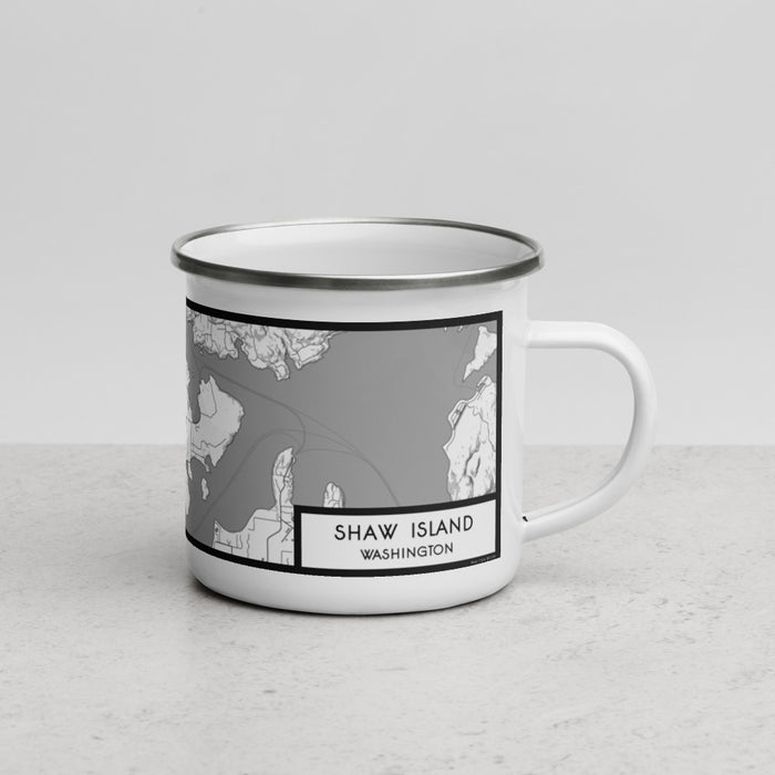 Right View Custom Shaw Island Washington Map Enamel Mug in Classic