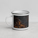 Left View Custom Shaw Island Washington Map Enamel Mug in Ember