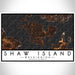Shaw Island Washington Map Print Landscape Orientation in Ember Style With Shaded Background