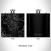 Rendered View of Shaw Island Washington Map Engraving on 6oz Stainless Steel Flask in Black
