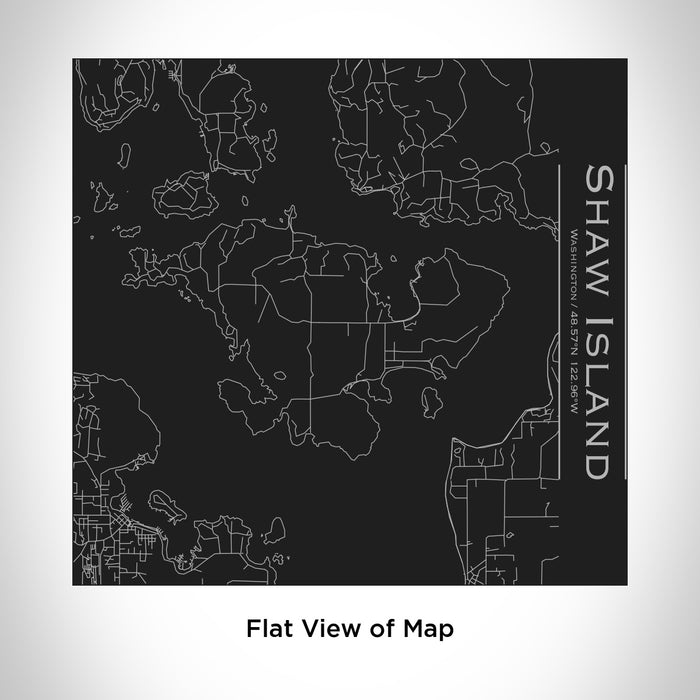 Rendered View of Shaw Island Washington Map Engraving on 17oz Stainless Steel Insulated Tumbler in Black