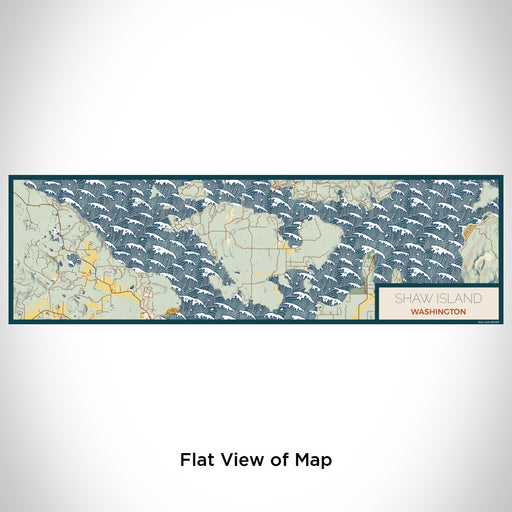 Flat View of Map Custom Shaw Island Washington Map Enamel Mug in Woodblock