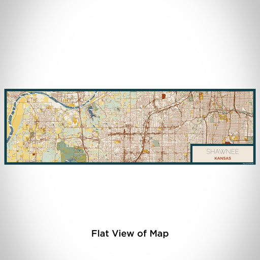 Flat View of Map Custom Shawnee Kansas Map Enamel Mug in Woodblock