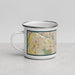 Left View Custom Shawnee Kansas Map Enamel Mug in Woodblock