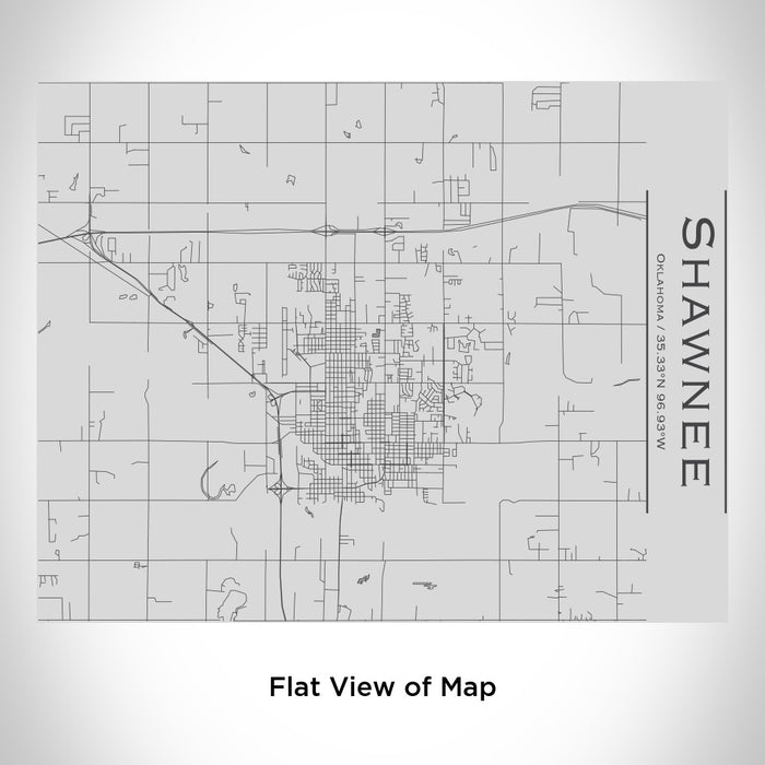 Rendered View of Shawnee Oklahoma Map Engraving on 20oz Stainless Steel Insulated Bottle with Bamboo Top