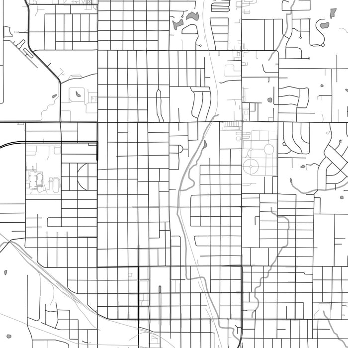 Shawnee Oklahoma Map Print in Classic Style Zoomed In Close Up Showing Details