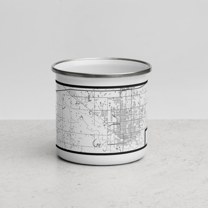 Front View Custom Shawnee Oklahoma Map Enamel Mug in Classic