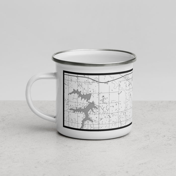 Left View Custom Shawnee Oklahoma Map Enamel Mug in Classic