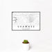 12x18 Shawnee Oklahoma Map Print Landscape Orientation in Classic Style With Small Cactus Plant in White Planter
