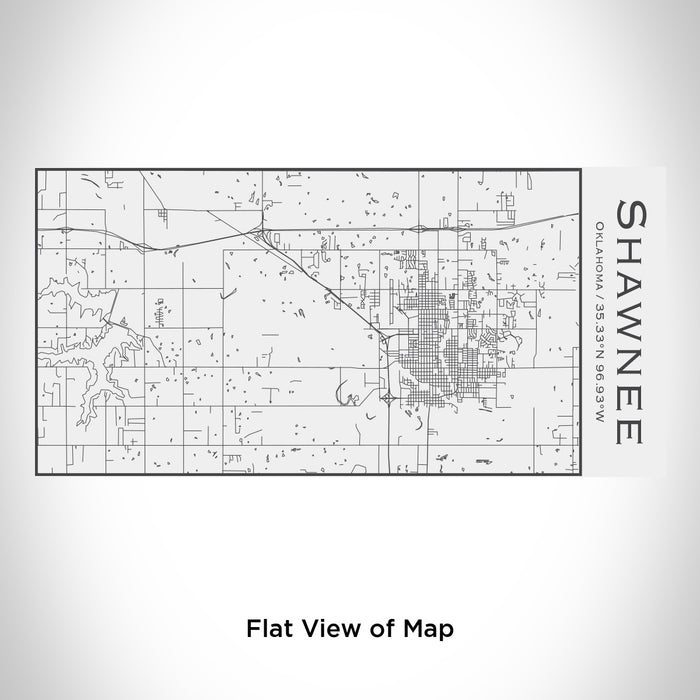 Rendered View of Shawnee Oklahoma Map Engraving on 17oz Stainless Steel Insulated Cola Bottle in White