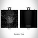Rendered View of Shawnee Oklahoma Map Engraving on 6oz Stainless Steel Flask in Black