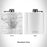 Rendered View of Shawnee Oklahoma Map Engraving on 6oz Stainless Steel Flask in White