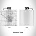 Rendered View of Shawnee Oklahoma Map Engraving on 6oz Stainless Steel Flask in White