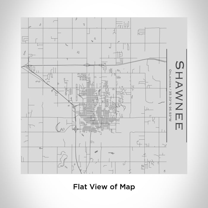 Rendered View of Shawnee Oklahoma Map Engraving on 17oz Stainless Steel Insulated Tumbler