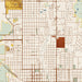 Shawnee Oklahoma Map Print in Woodblock Style Zoomed In Close Up Showing Details